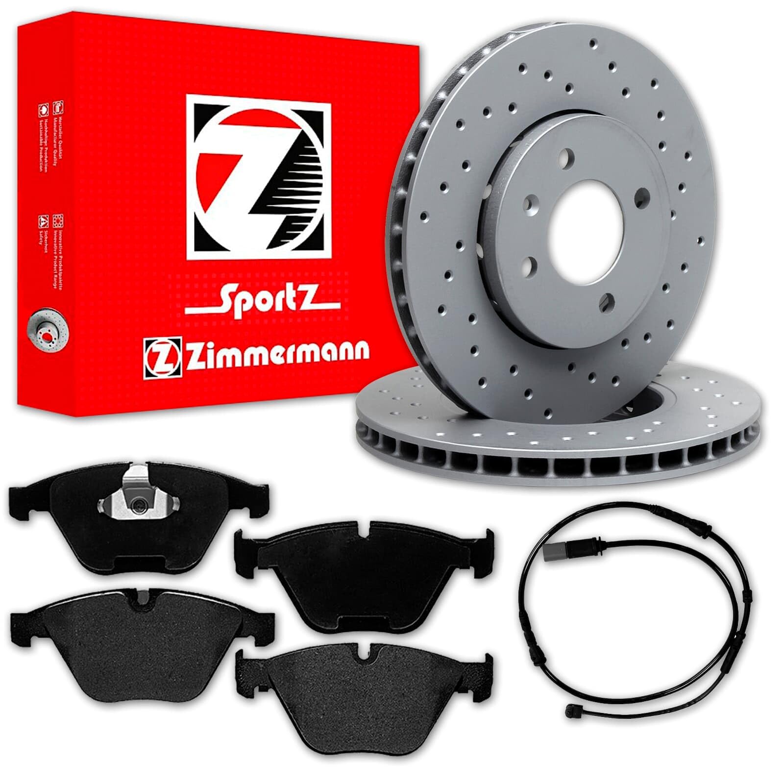 Zimmermann Sport Bremsscheiben + Beläge vorne | 150.3494.52 + 25199.195.1 + Wk Kompatibel mit X3 (F25),X4 (F26)