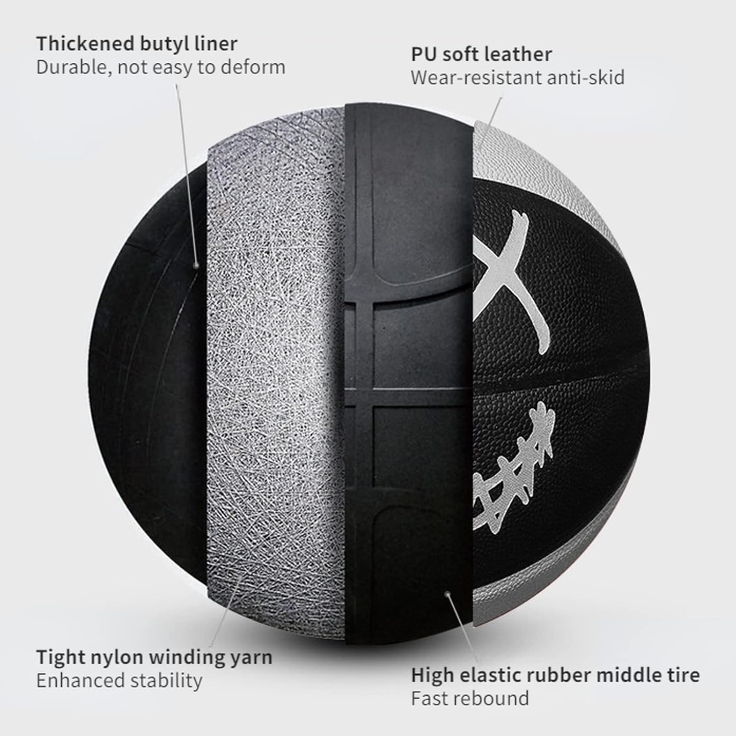 Hologear Basketball Holographic Basketball Light Up Glowing Reflective Basketball Glow In the Dark Basketballs Luminous Gifts Toys for Night Game Sports