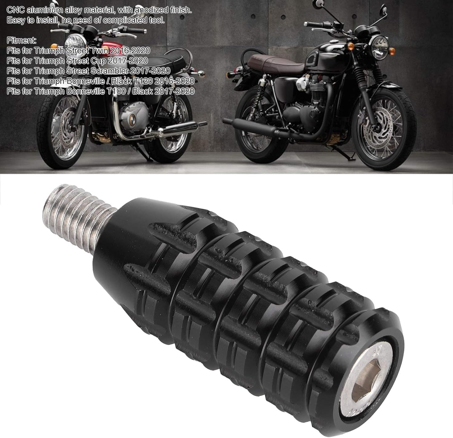 Pedale del Cambio per Moto Aramox, Pedale della Leva del Cambio Ingranditore per Pedale in Lega di Alluminio CNC Adatto per Street Scrambler/Bonneville T100(Nero)