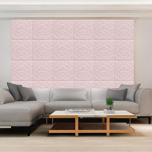 Miniatura 5 de HQMGLASSES Adhesivos 3D de pared para despegar y pegar, 27.6 x 27.6 in, impermeables, autoadhesivos, paneles de pared 3D para sala de estar,