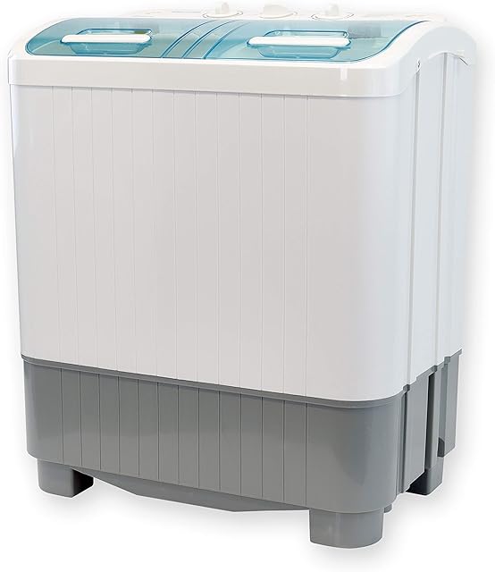 Leisurewize New DeluxeTwin Tub Washing Machine, 3.5kg  With 4.5kg Spin Dryer, Low Wattage, Whirlpool Operation for Camping, Travel Trailer, Caravan/Motorhome