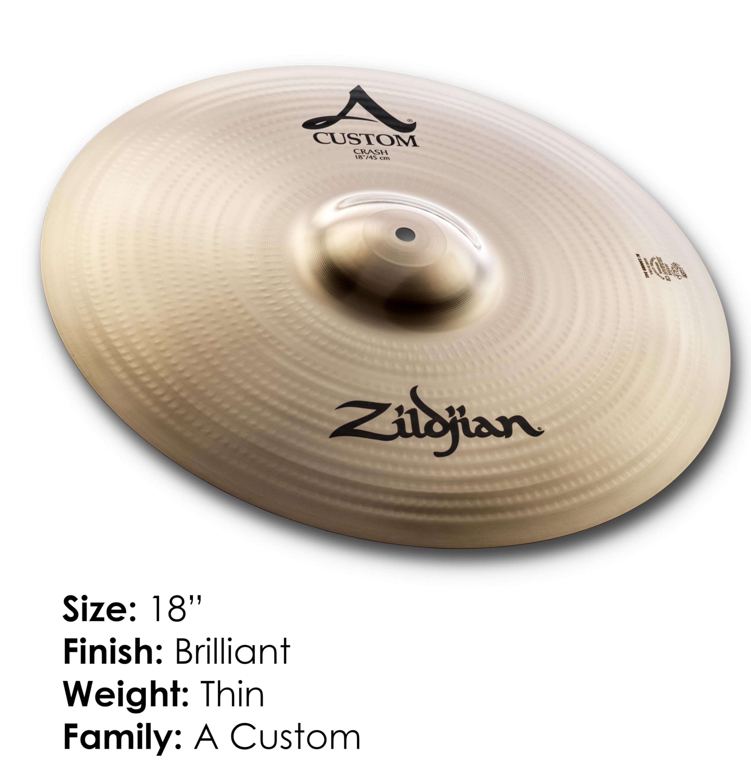Zildjian A-Custom Crash 18" Finition brillante - Cymbale Crash