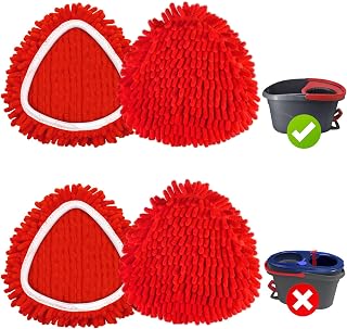 4 Pack Chenille Mop Head Replacements for Ocedar Mop Replace Head for O-Cedar Easywring 1 Tank Spin Mops System Chenille Duster for Ocedar Washable and Reusable Mops Pad for Home Cleaning