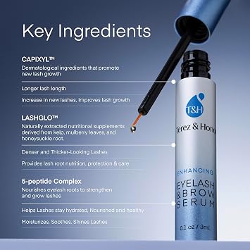 Natural Eyelash Serum with Eyebrow Serum Set - Boost Eyelash Growth Enhancer for Longer, Thicker, Fuller-Looking Lashes and Brows - Gentle & Effective Formular [3 mL + 5mL]