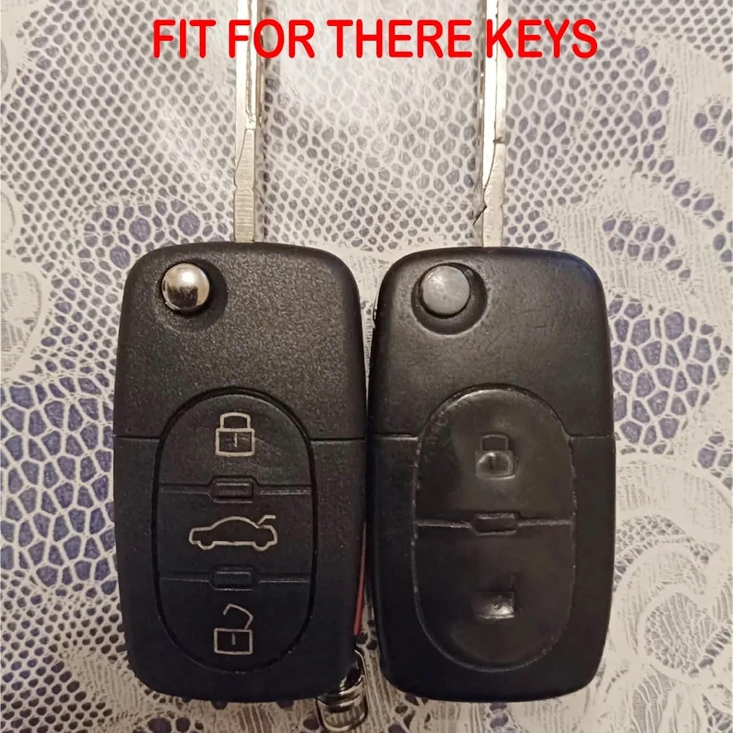 Silicone Car Key Fob Cover Case Compatible for Audi A4 B6 B5 A2 A3 A5 A6 C5 A8 A1 TT Key Cover Case Flip Folding Remote Key Car Accessories(Black)