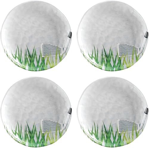 UP ware - 4 platos de melamina de 6 pulgadas, platos de postre para aperitivos, platos pequeños para servir, platos de fiesta, platos redondos para