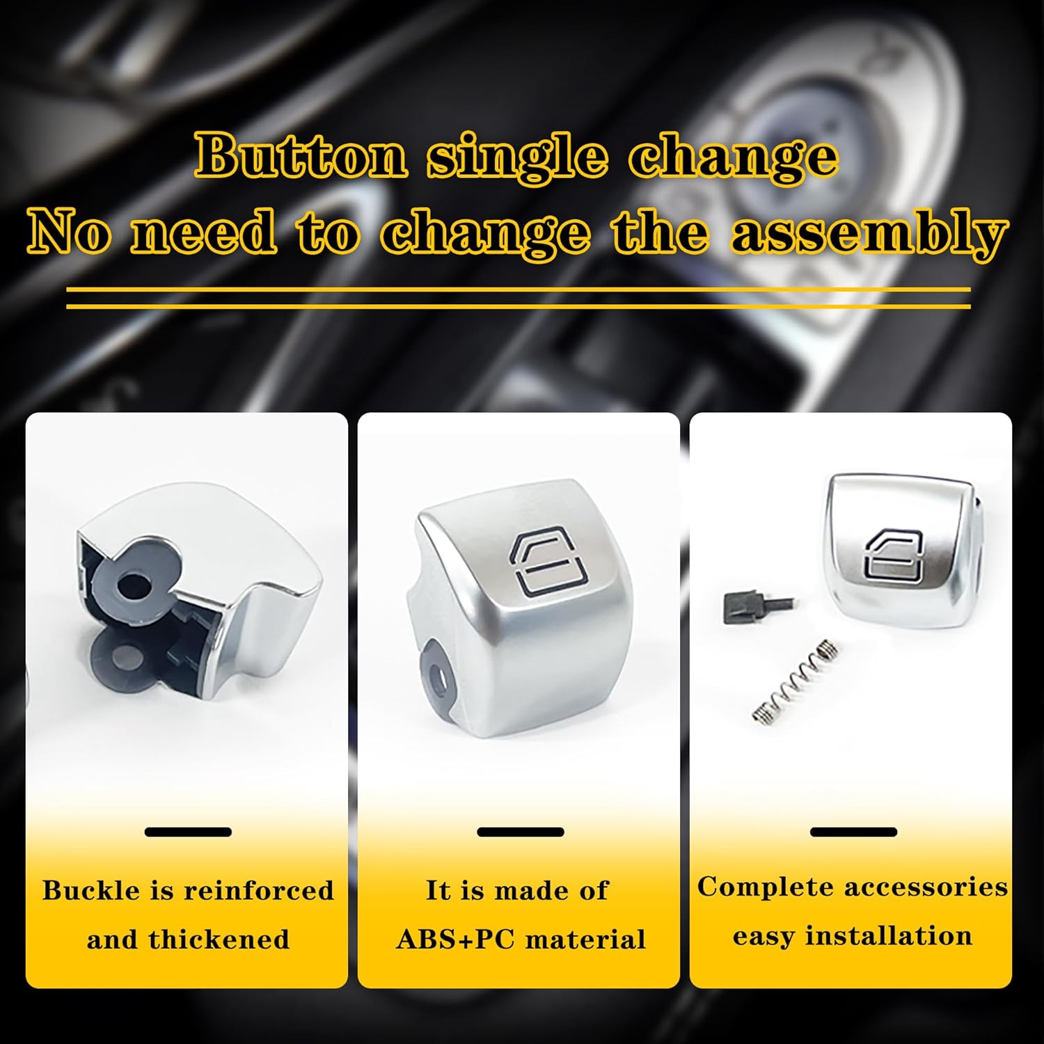 Master Power Window Rear Passengers Side Switch Button Compatible with Mercedes Benz E S W213 2016-2023 W222 2014-2020 Lift Interior Caps Control Replacement 4pcs