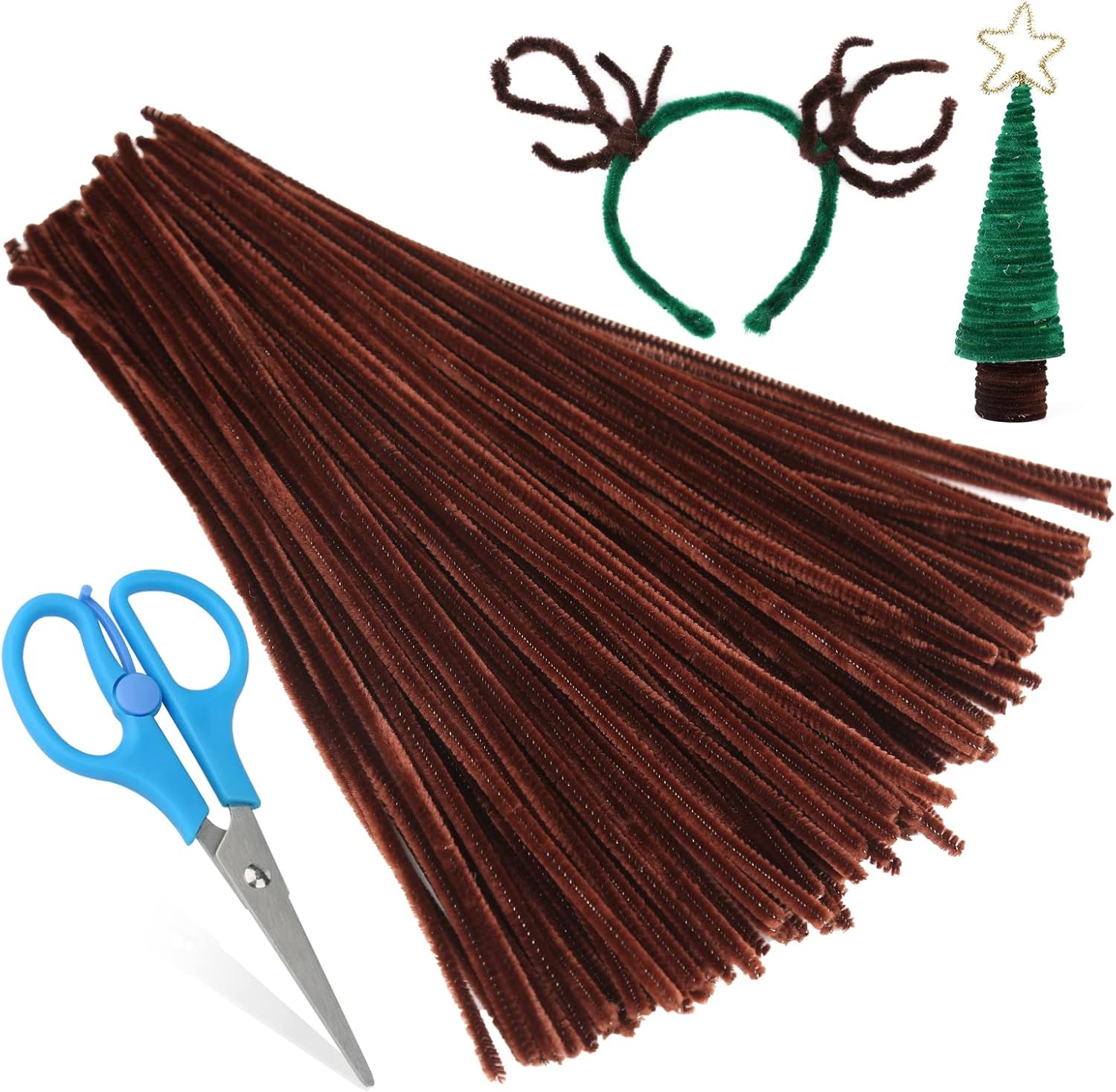 Zxiixz 100 PCS Pipe Cleaners, Dark Brown Chenille Stems Creative Craft Pipe Cleaners for Crafts Decorations, Boutiques, Sewing, Weddings, Home : Arts, Crafts & Sewing