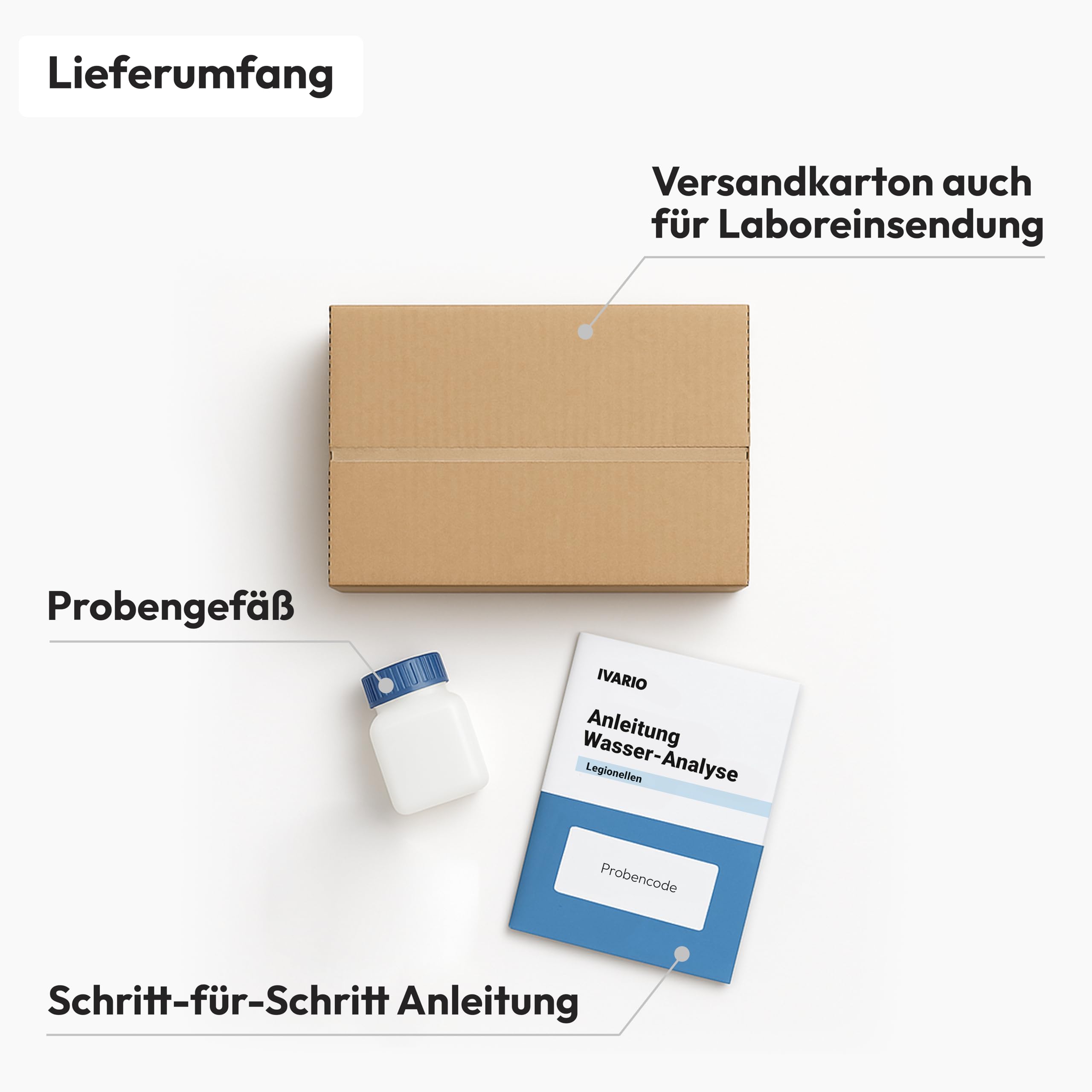 IVARIO Legionellen Labor-Wassertest Trinkwasser Duschwasser Leitungswasser akkreditiertes Deutsches Fachlabor