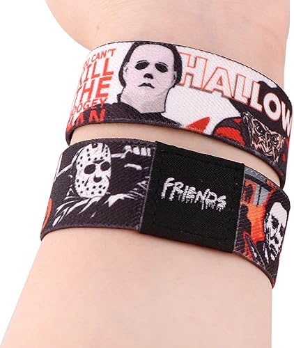 Miniatura 3 de Freddy Nightmare Elm Street Jason Friday 13th Chucky Halloween Michael Myers It Pennywise Friends película de terror 7.1 pulgadas, pulsera elástica