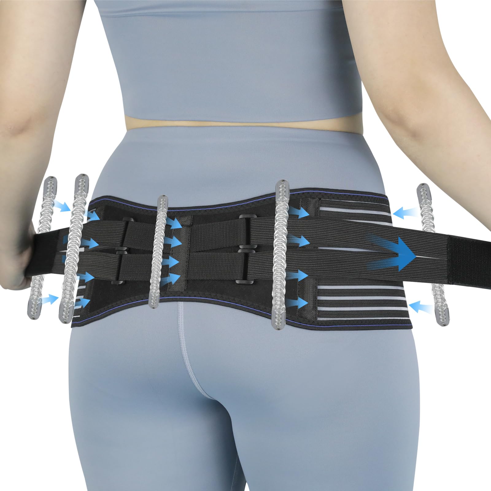 Photo 1 of KkaFFe Sacroiliac Hip Belt, Sacroiliac SI Joint - Lower Back Support Brace for Women and Men,Trochanter Belt, Non-Slip, Adjustable & Breathable Pain Relief Brace (Black, Medium)