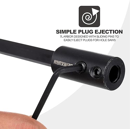 Miniatura 4 de GEINXURN Herramientas Taladro de extensión de sierra de agujero, vástago hexagonal de 12 pulgadas x 12 pulgadas que reduce la extensión de impacto