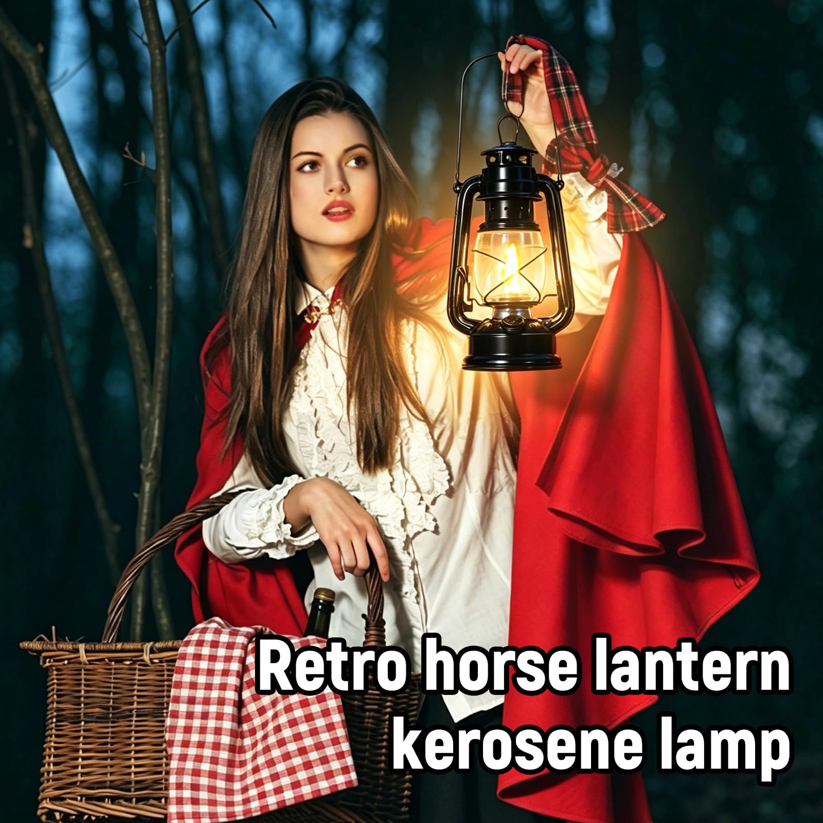 Lampa naftowa, zestaw 2 sztuk, 25 cm, retro, sztormowa, lampa olejowa, do ogrodu, na balkon