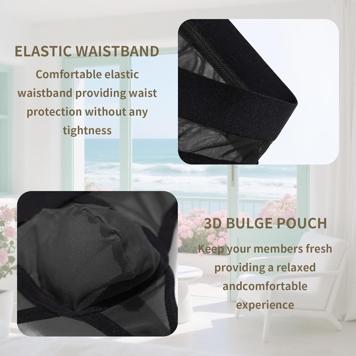 Men's Thong Underwear - Sheer Mesh T-Back Breathable & No Squeeze Design for Gym & Daily Wear - Image 4