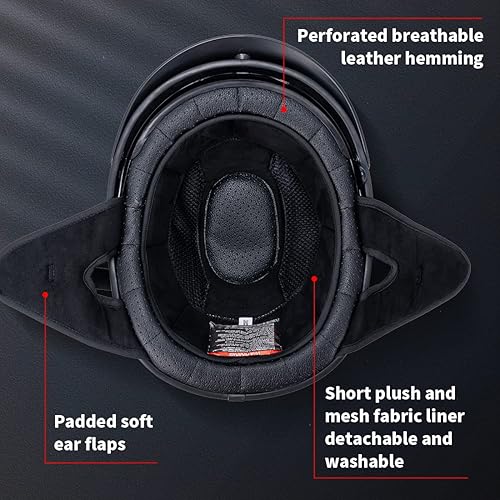 Miniatura 4 de Medio casco de motocicleta hombres mujeres adultos certificado punto fibra de vidrio media concha casco casco vintage casco con visera blanco negro