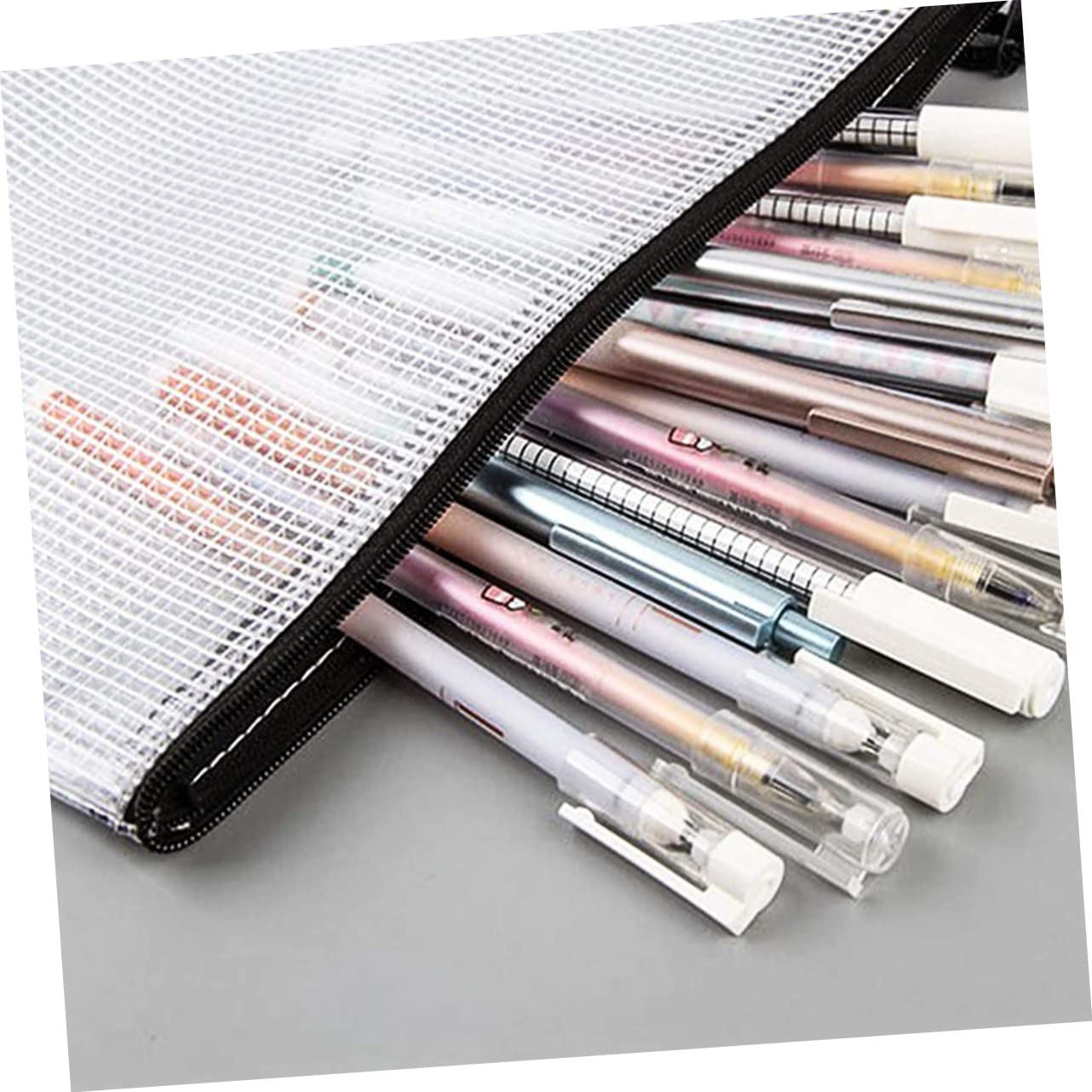 Buste Portadocumenti in Plastica Pvc Nere, 10 Pezzi, Zip