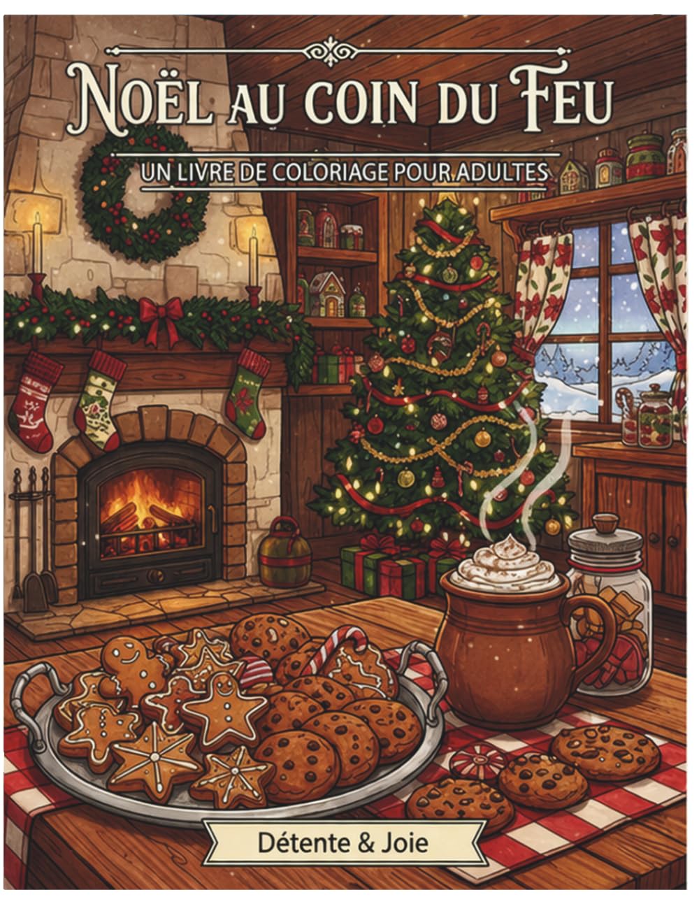 Noël au coin du feu: 52 coloriages anti-stress pour se détendre dans une ambiance chaleureuse et festive