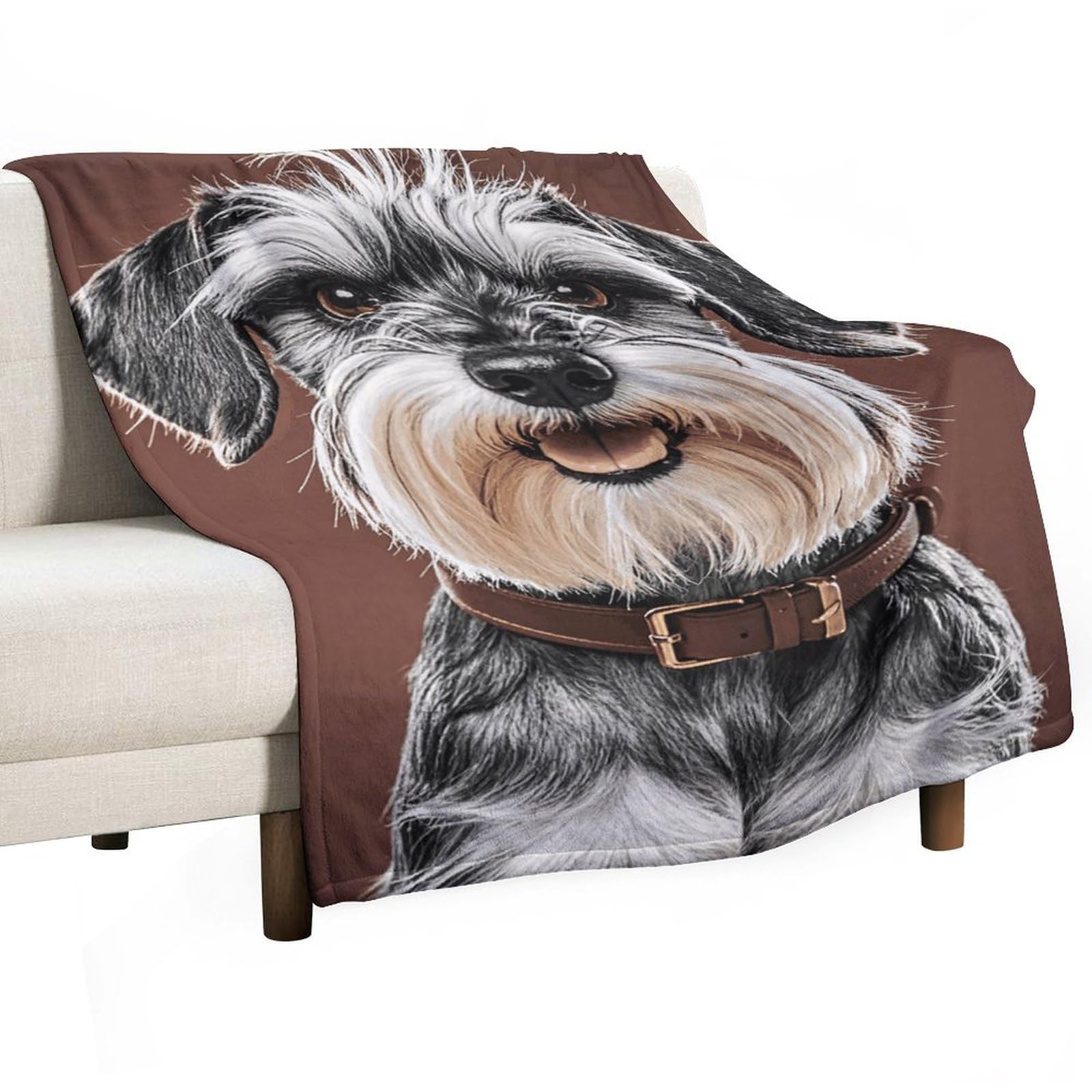 Couverture peluche Schnauzer réconfortante pour des nuits douillettes