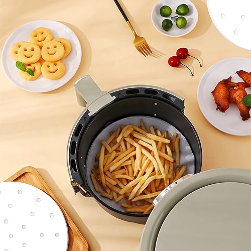 Miniatura 6 de 200 forros de papel pergamino para freidora de aire, hojas de bambú para hornear accesorios para freidora de aire (8 pulgadas)