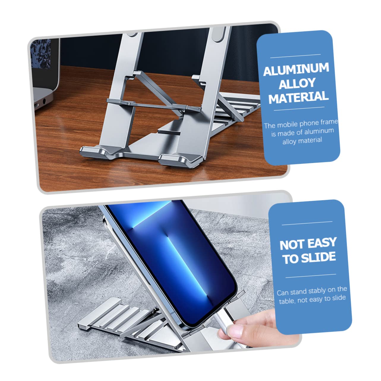 Hemobllo 3pezzi Supporto Per Telefono Da Scrivania Pieghevole e Portatile Supporto Per Smartphone e Tablet Design Elegante Per Casa Ufficio e Studio