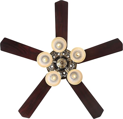 Miniatura 9 de FINXIN - Lámparas de ventilador de techo para interiores 52 ventiladores de techo LED de bronce para dormitorio sala de estar comedor incluye motor
