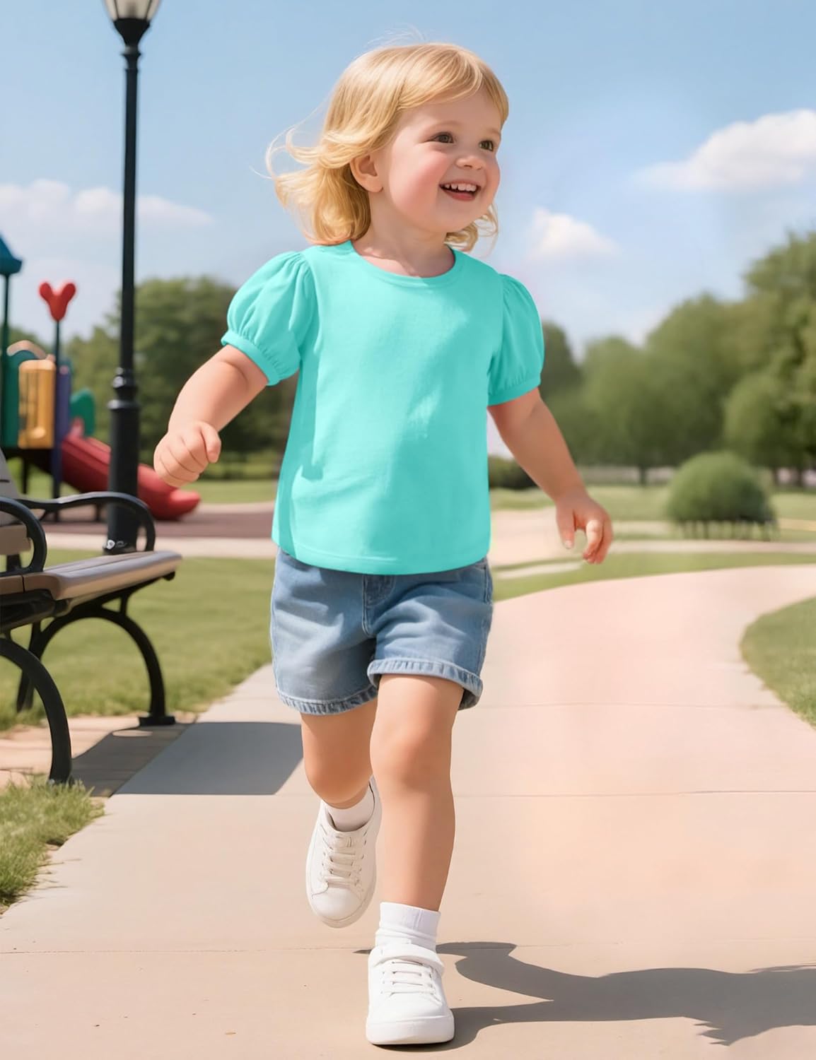 Witwot 3 Pack Toddler Girl Shirts Cotton Baby Girls T-Shirts Basic Short Sleeve Tee Tops Size 18M-5T - Image 3