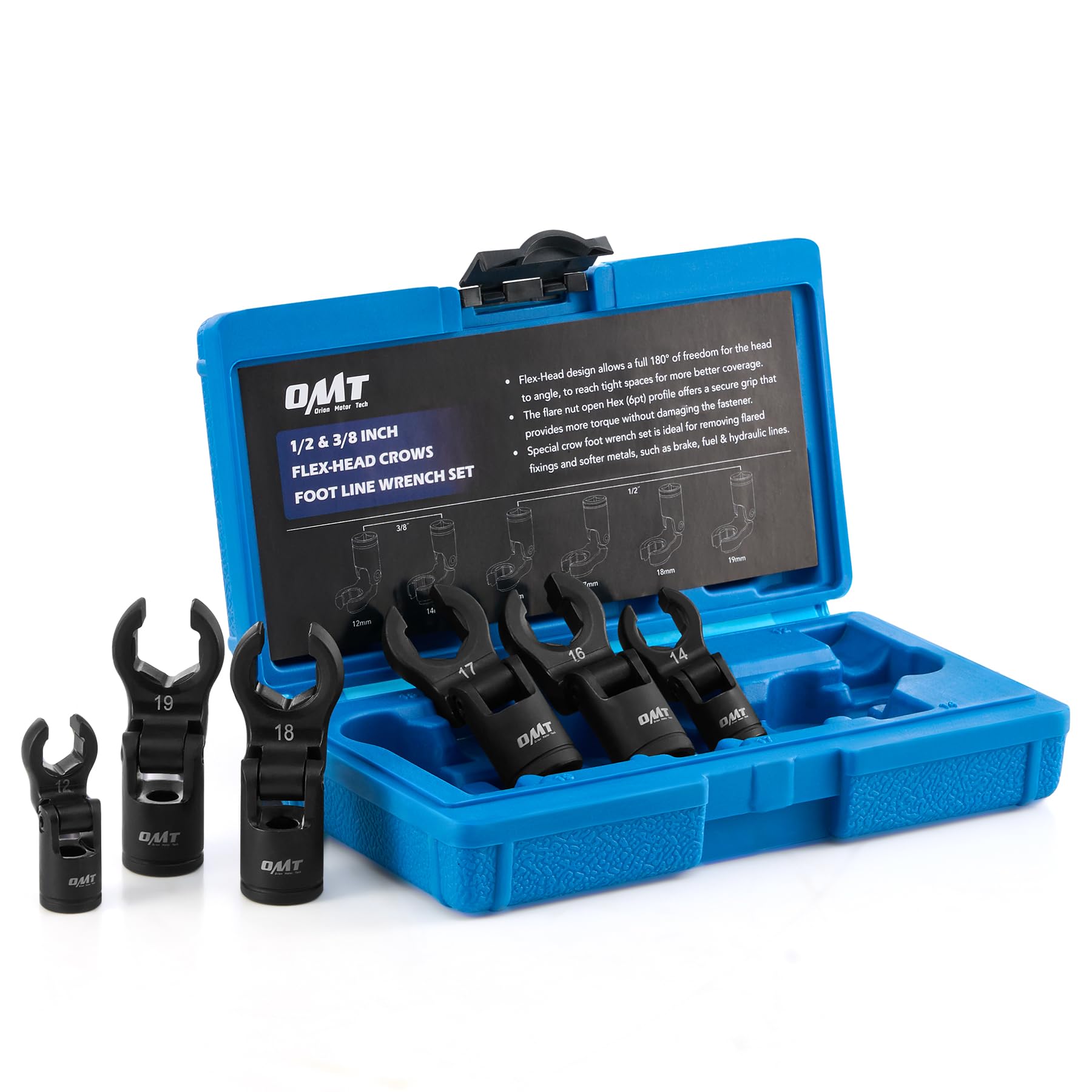 Amazon.com: Orion Motor Tech Crows Foot Wrench Set, 6pc Flex Head Crows ...