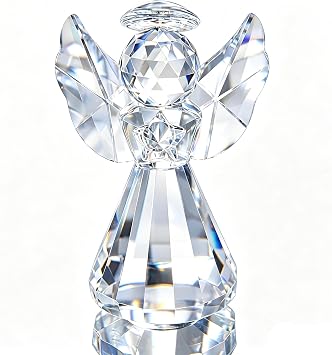 Crystal Angel Figurine Christmas Decor Glass Ornaments Art Collecible GiftsClear | Clear,Crystal Figurines Collectibles,Glass Angel Ornaments For Whimsical Home Decor Memorial Gift