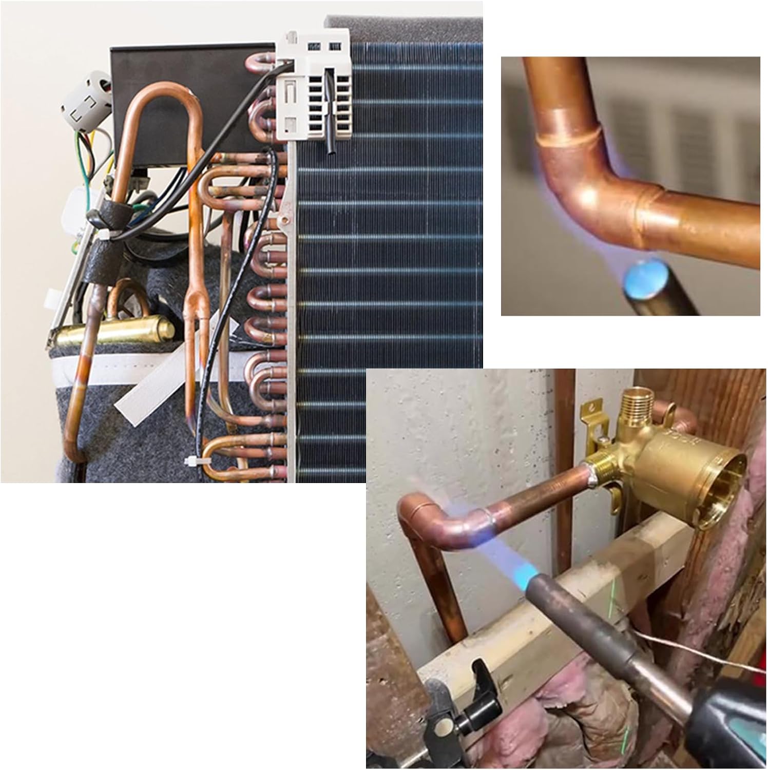 16 Packs 90 Degrees Elbow Copper Pipe Fitting Brazing Connection for HVAC Cooling Equipment (3/8 Inch)