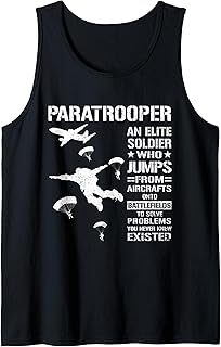 Funny US Airborne Paratrooper Definition Elite Soldier Tank Top