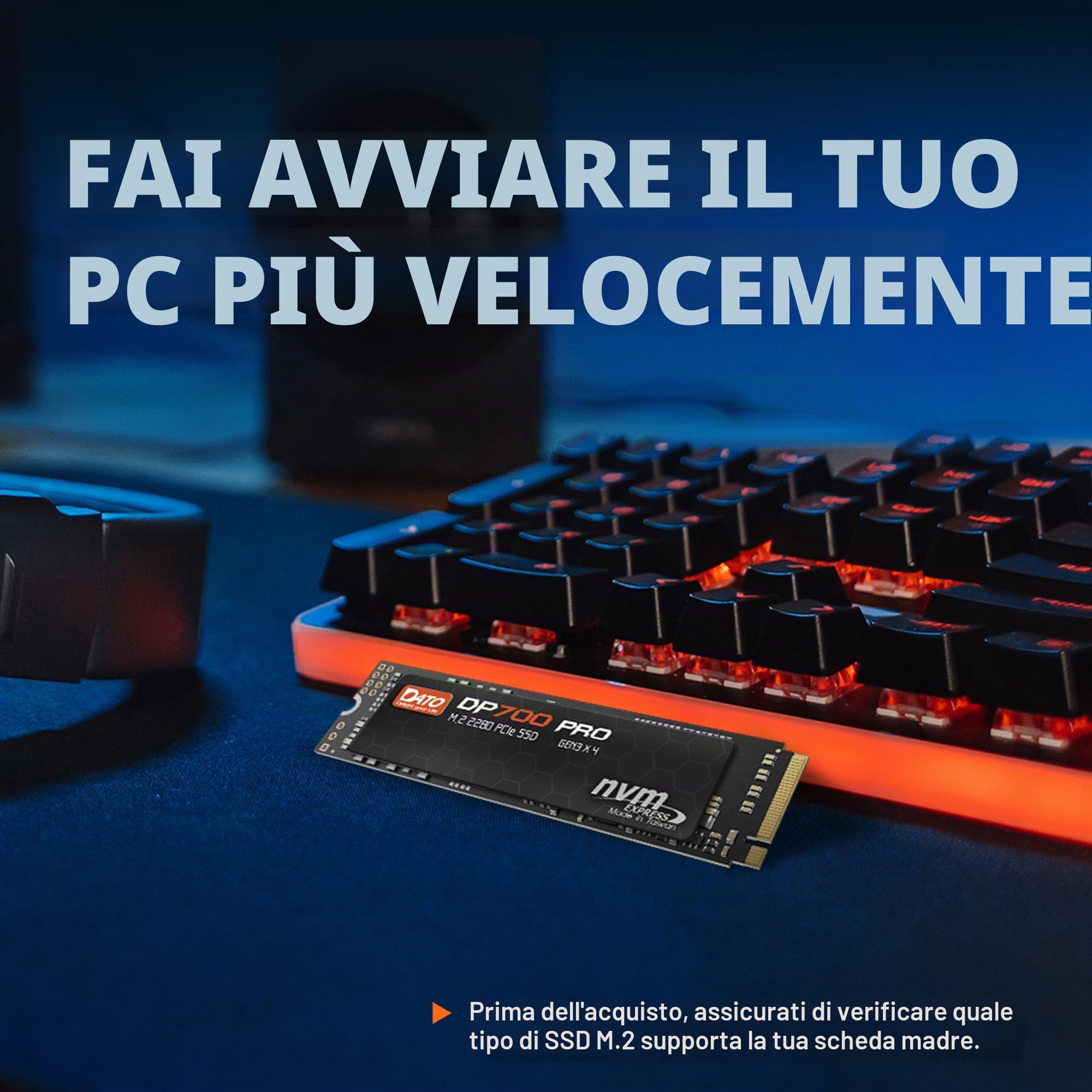DATO SSD M.2 da 512 GB, SSD M.2 2280, unità a stato solido interna PCIe Gen3x4, fino a 3200/3000 MB/s, serie DP700Pro