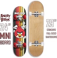 Vista 2 de Angry Birds Monopatín para principiantes para niños, mini tabla de crucero de madera con gráficos geniales para niños y niñas de 5 a 14 años
