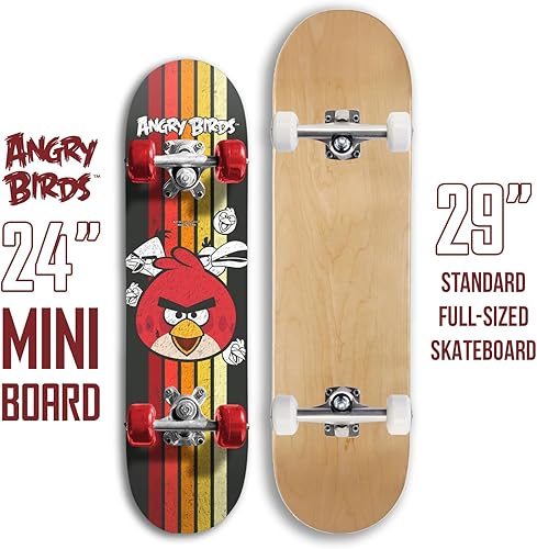 Miniatura 2 de Angry Birds Monopatín para principiantes para niños, mini tabla de crucero de madera con gráficos geniales para niños y niñas de 5 a 14 años,