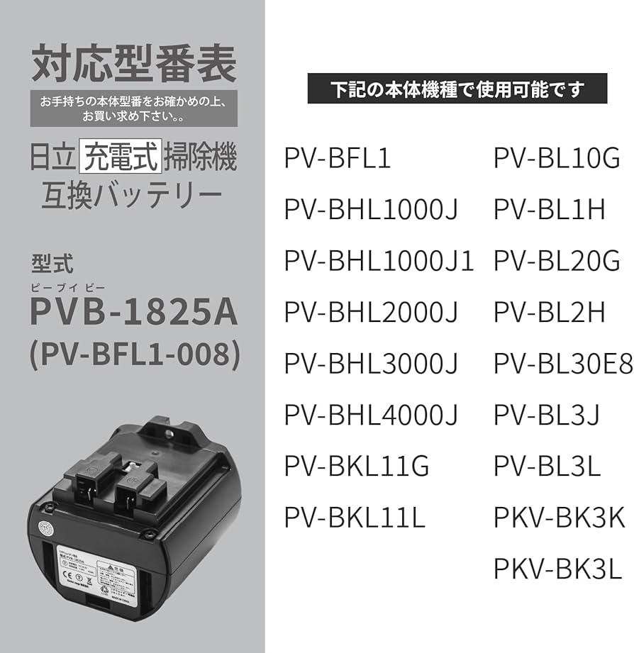 Amazon.co.jp: Gstage PV-BFL1008 互換バッテリー pvb-1825a 日立