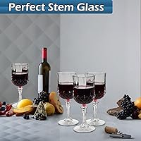 Vista 6 de Home-X Copas de plástico – 4 copas de vino de acrílico transparentes reutilizables con tallos, copas de vino elegantes e irrompibles para champán
