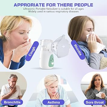 Nebuliser Machine for Adults & Kids, Portable Nebuliser with Charging Function, Handheld Steam Inhaler for Home and Travel Use