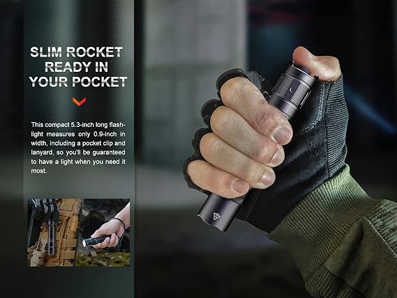 Fenix PD35R Tactical Flashlight, USB-C Rechargeable, 1700 Lumen with Organizer
