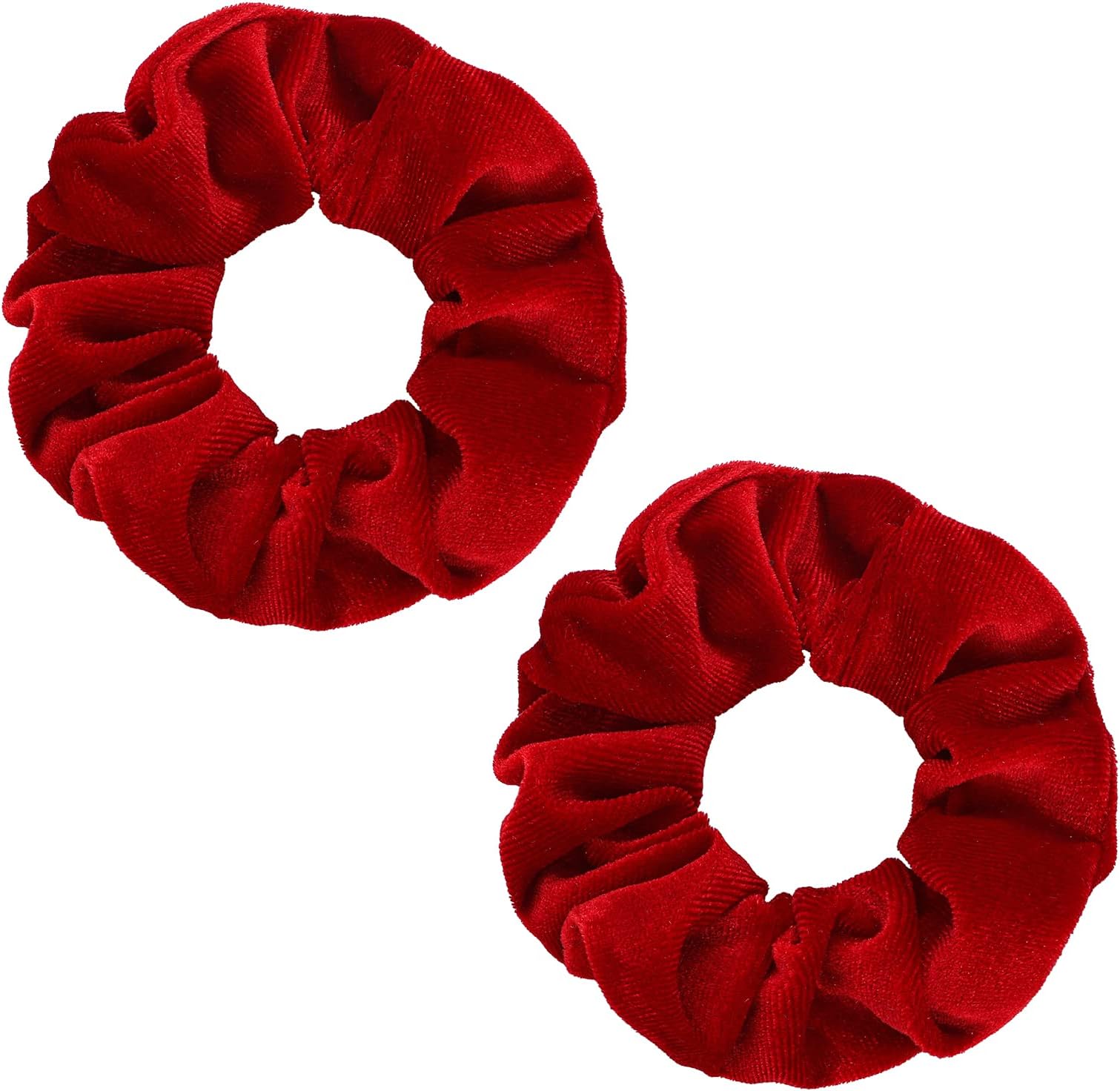 2 Pcs Red Velvet Hair Scrunchies Large Size Hair Bands Cute Rope Elastic Ties for Girls Women Valentine's Day Gifts Wristband Ponytail Holders Hair Accessories (Red)