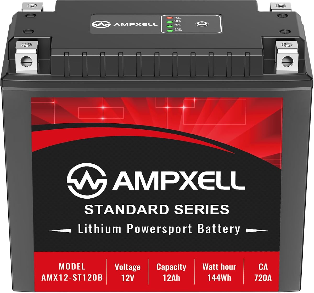 YTX20L-BS Lithium Motorcycle Battery, 12V 12Ah 720 CCA 4.8 lbs Lightweight, Powersports Replacement for ATV UTV Scooter Generator