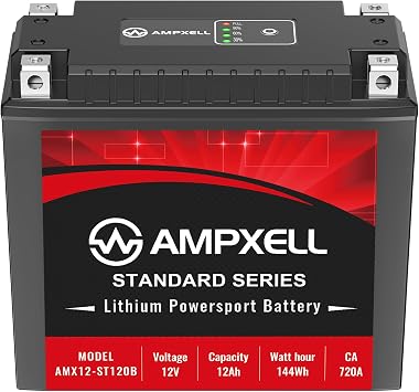 YTX20L-BS Lithium Motorcycle Battery, 12V 12Ah 720 CCA 4.8 lbs Lightweight, Powersports Replacement for ATV UTV Scooter Generator