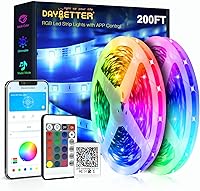 DAYBETTER 200ft LED Strip Lights (2x100ft) Smart RGB Music Sync, App & Voice Remote Control for Bedroom Party Decor