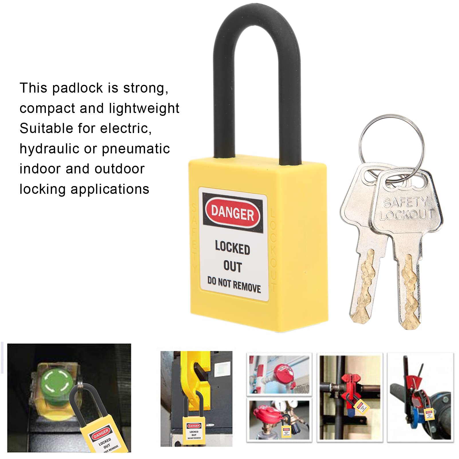 Cocoarm 10 Sets Safety Lockout Padlock Insulated Padlocks Nylon Lock Off Padlocks Electrical Safety Padlocks Lockout Tagout Lock - Image 2