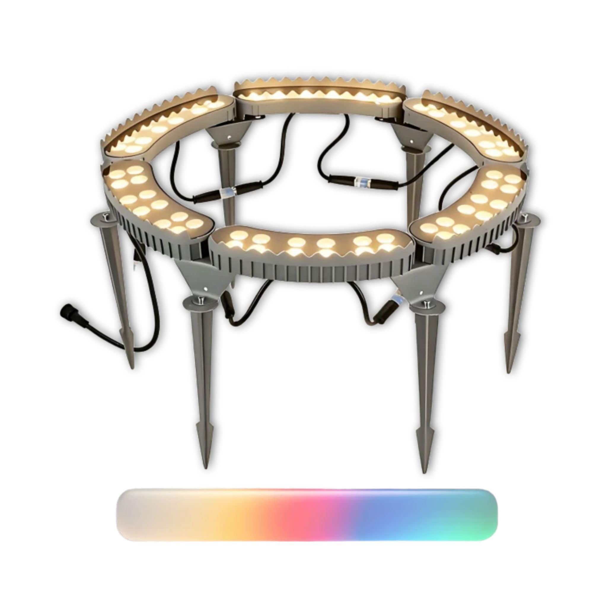 Luci Da Giardino Esterne, Luci Ad Anello Paesaggistiche A Led Bassa Tensione Per Alberi, Illuminazione D’accento Per Palme, Ip65 Antigelo WarmWhite 6lights