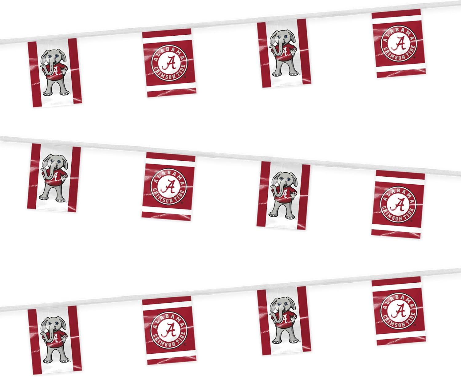 AGAS 30' Alabama Football Party Decorations, Circle Logo with Cartoon Al Flag Party Supplies, Alabama Graduation Ceremony Décor