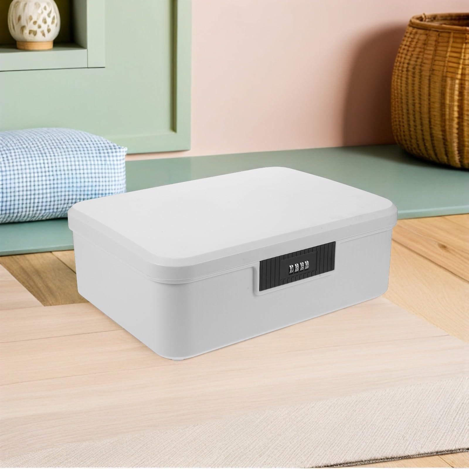 TEHAUX Scatola Porta Documenti Chiudibile con Serratura a Combinazione 16l in Abs con Design a Doppio Strato per Casa e Uso Esterno Resistente All'usura