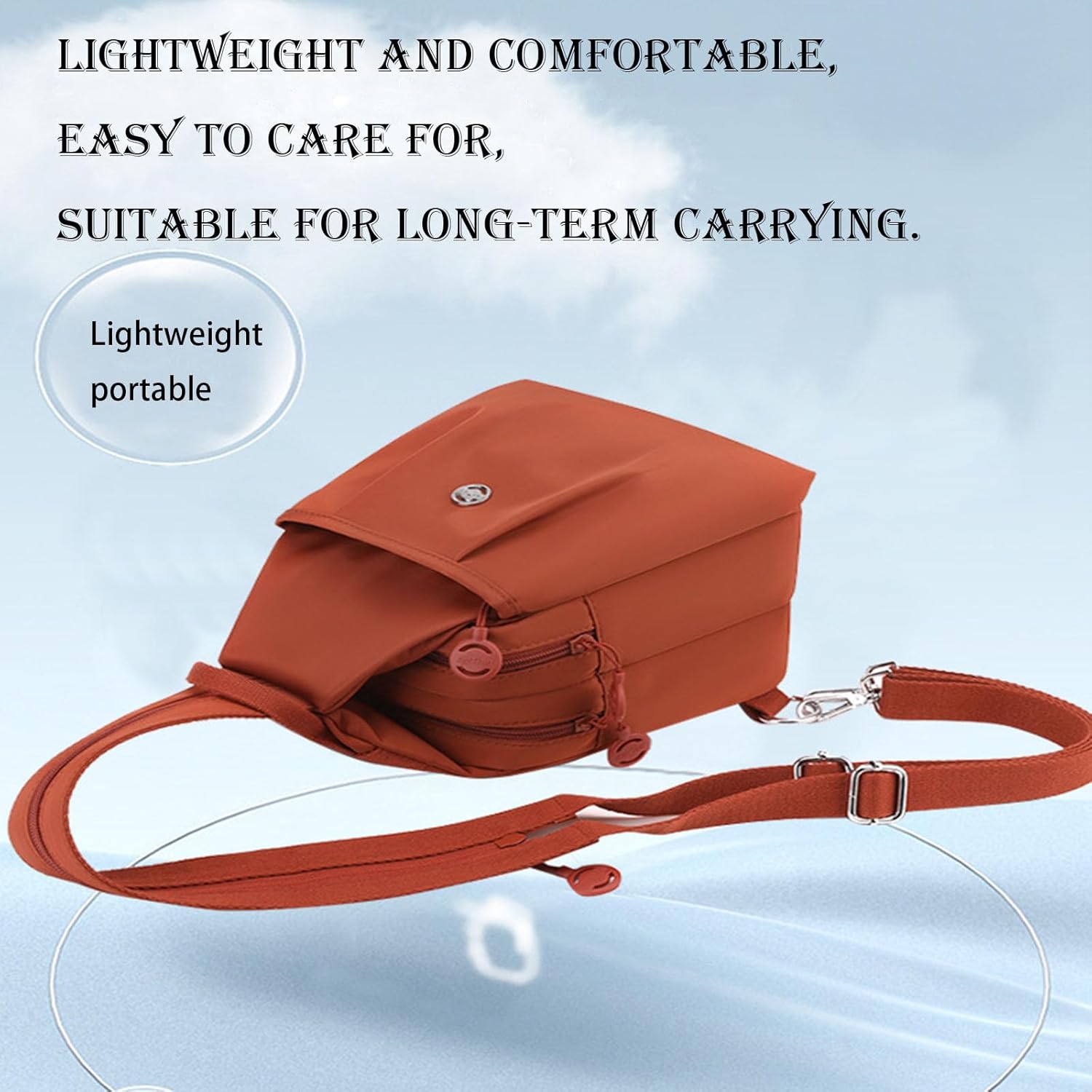 Backpack Chest Bag Double Zipper Large Capacity, Waterproof Oxford Large Capacity Convertible Shoulder Bag, Vovtva Bags (Red) - Image 4