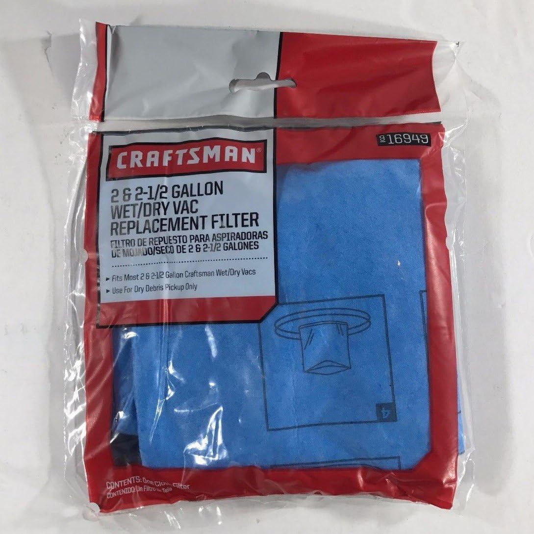Craftsman 9-16949 Filter Fits Craftsman Vacuums 2 or 2.5 Gallons ;JM#54574-4565467/341163318