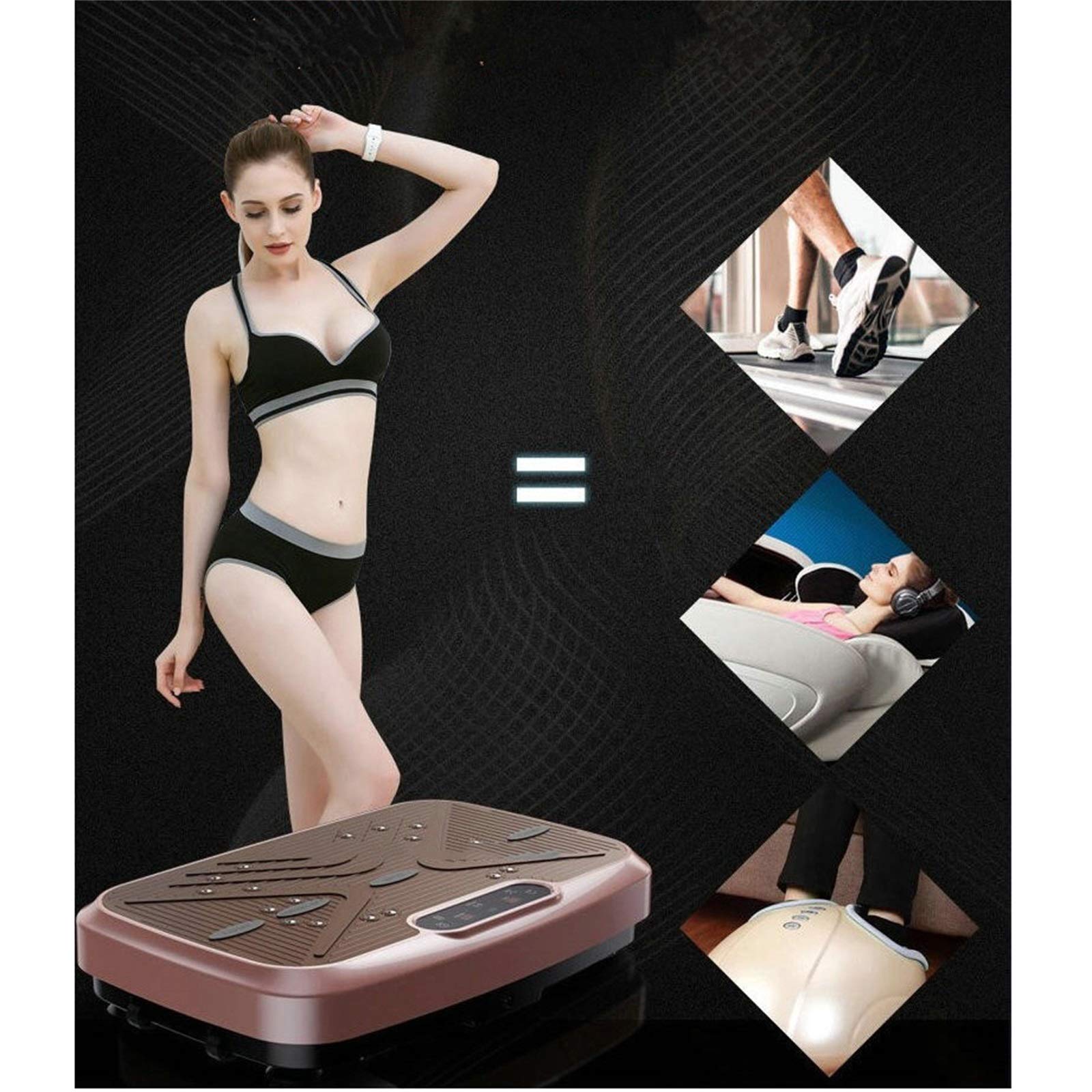 Piastra Vibrante per Dimagrimento Corpo 3 in 1, Allenatore Fitness Vibrante 150 kg con Fasce di Resistenza telecomandate per Perdita di Peso e circolazione sanguigna