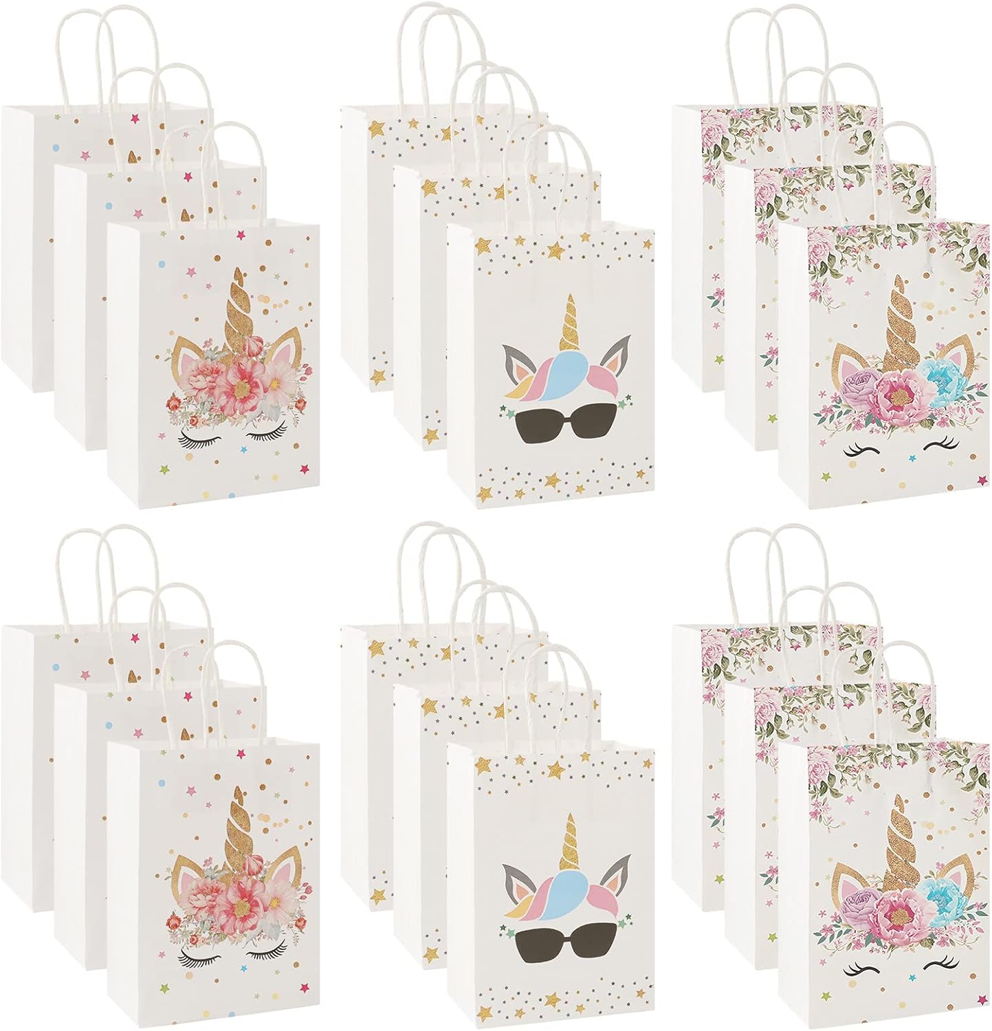 18 Pcs Unicorn Party Bags, Unicorn Gift Bags, Unicorn Paper Bag