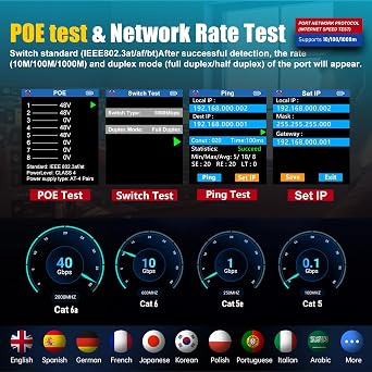 NF8506 Network Cable Tester w/IP Scan/Ping,CAT5/CAT6 Ethernet Toner
